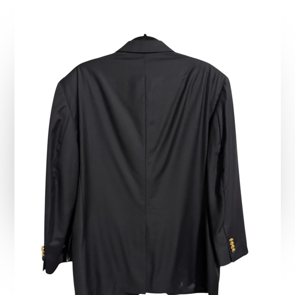 Jos. A. Bank Black Blazer Men’s W Gold Buttons Classic Preppy 100% Wool Size 42S - Picture 3 of 9